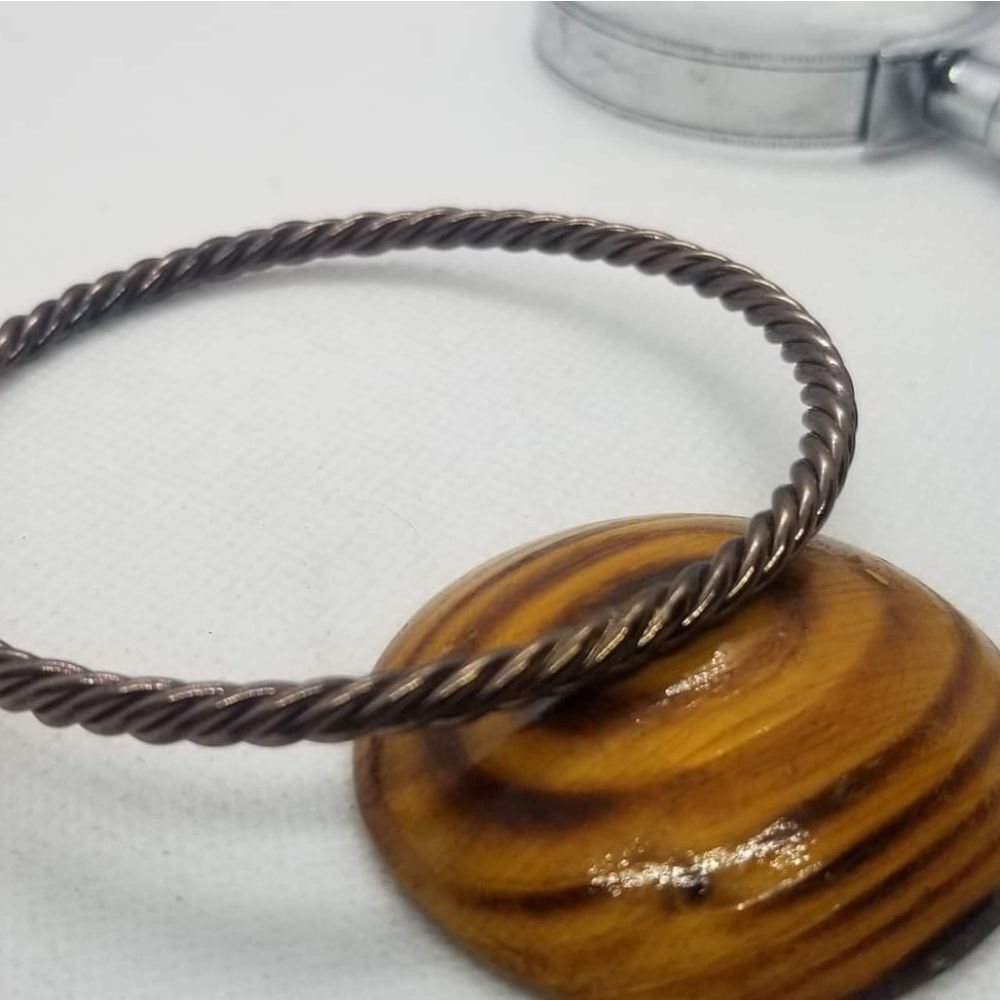 Barbed wire copper biker grunge‎ bracelet braided greaser